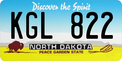 ND license plate KGL822
