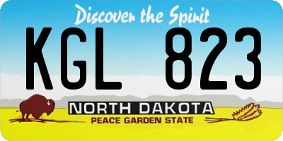 ND license plate KGL823