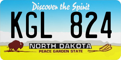 ND license plate KGL824