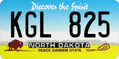 ND license plate KGL825