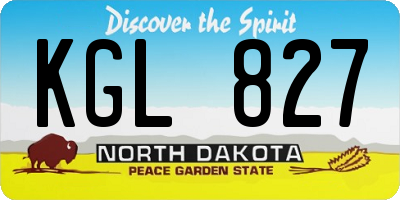 ND license plate KGL827