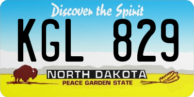 ND license plate KGL829