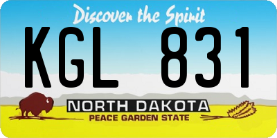 ND license plate KGL831