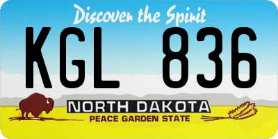 ND license plate KGL836