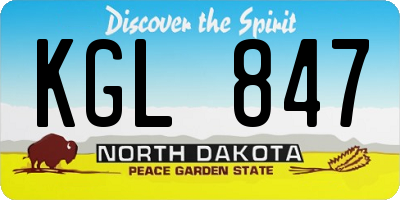 ND license plate KGL847