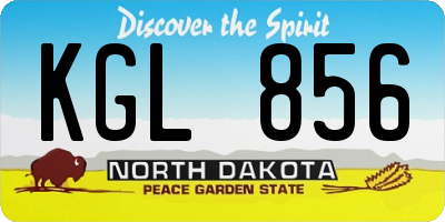 ND license plate KGL856
