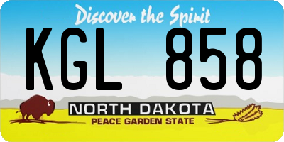 ND license plate KGL858