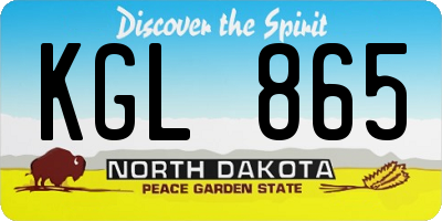 ND license plate KGL865