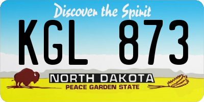 ND license plate KGL873