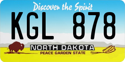 ND license plate KGL878