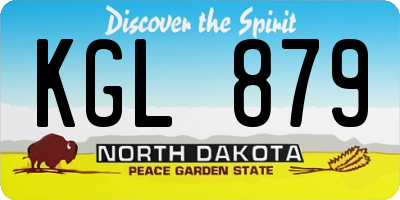 ND license plate KGL879