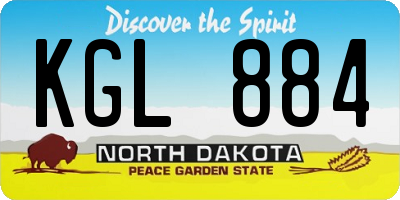 ND license plate KGL884