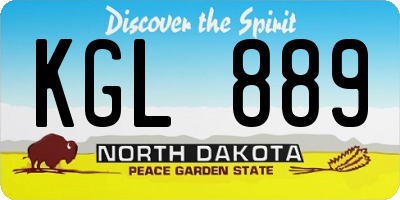 ND license plate KGL889