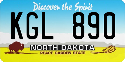 ND license plate KGL890
