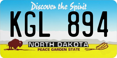 ND license plate KGL894