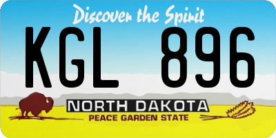ND license plate KGL896