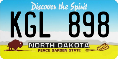 ND license plate KGL898