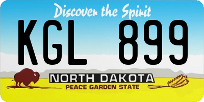 ND license plate KGL899