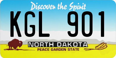 ND license plate KGL901