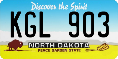 ND license plate KGL903