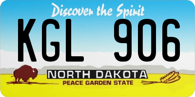 ND license plate KGL906