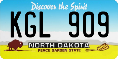 ND license plate KGL909