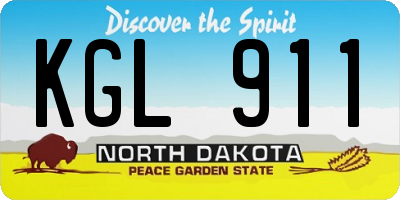 ND license plate KGL911