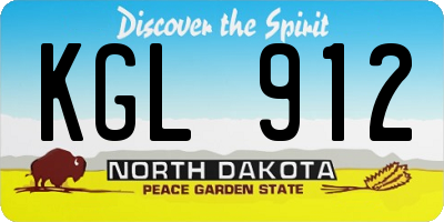 ND license plate KGL912