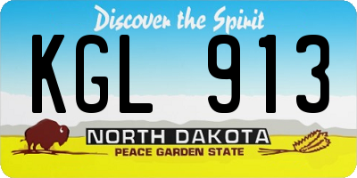 ND license plate KGL913