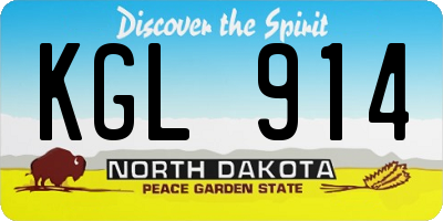 ND license plate KGL914