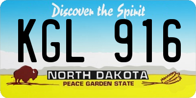 ND license plate KGL916