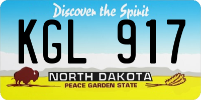 ND license plate KGL917