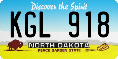 ND license plate KGL918