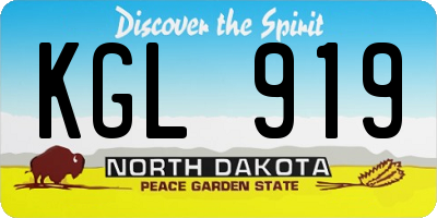 ND license plate KGL919