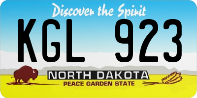ND license plate KGL923