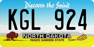 ND license plate KGL924