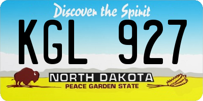 ND license plate KGL927