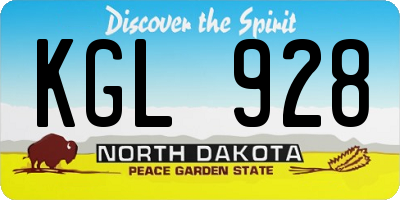 ND license plate KGL928