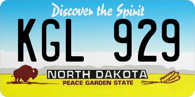 ND license plate KGL929