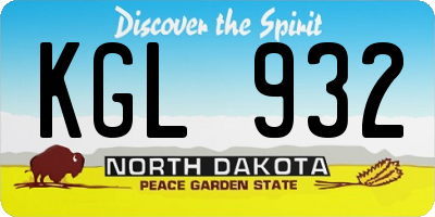 ND license plate KGL932