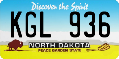 ND license plate KGL936