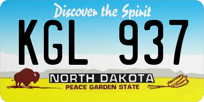 ND license plate KGL937