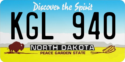 ND license plate KGL940