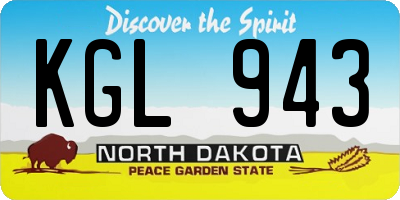 ND license plate KGL943