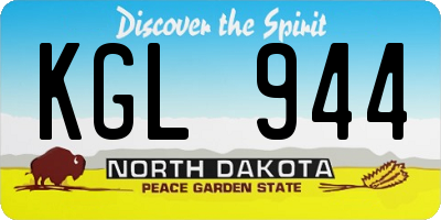 ND license plate KGL944