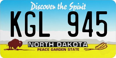 ND license plate KGL945