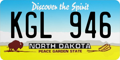 ND license plate KGL946