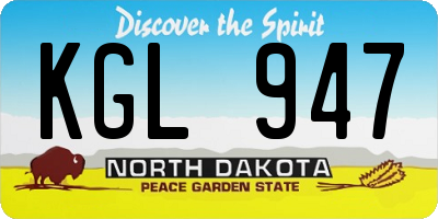ND license plate KGL947