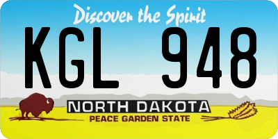 ND license plate KGL948