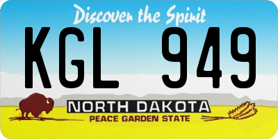 ND license plate KGL949